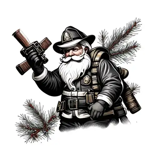 Santa Claus As A Firefighter