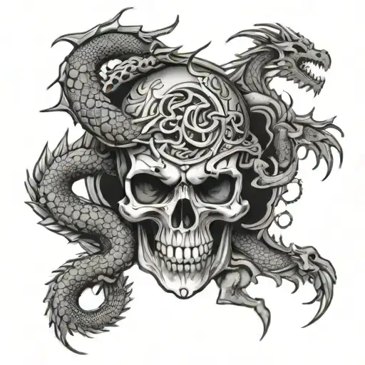 Skull And Dragon
