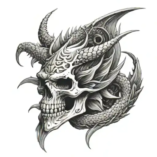 Skull And Dragon