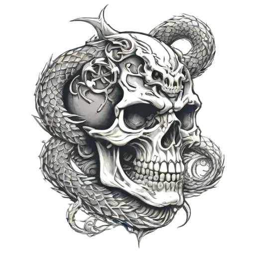 Skull And Dragon