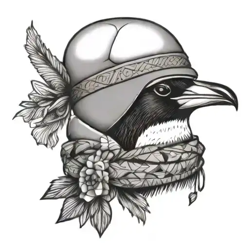 Geometric Penguin With Bucket Hat And Scarf