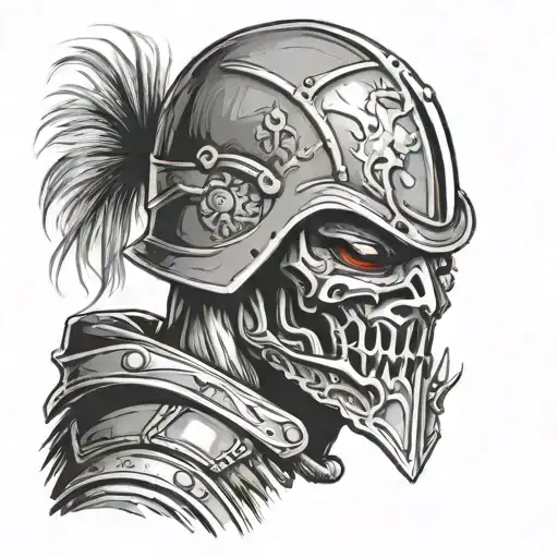 Soldier With A Scary Mask In A War