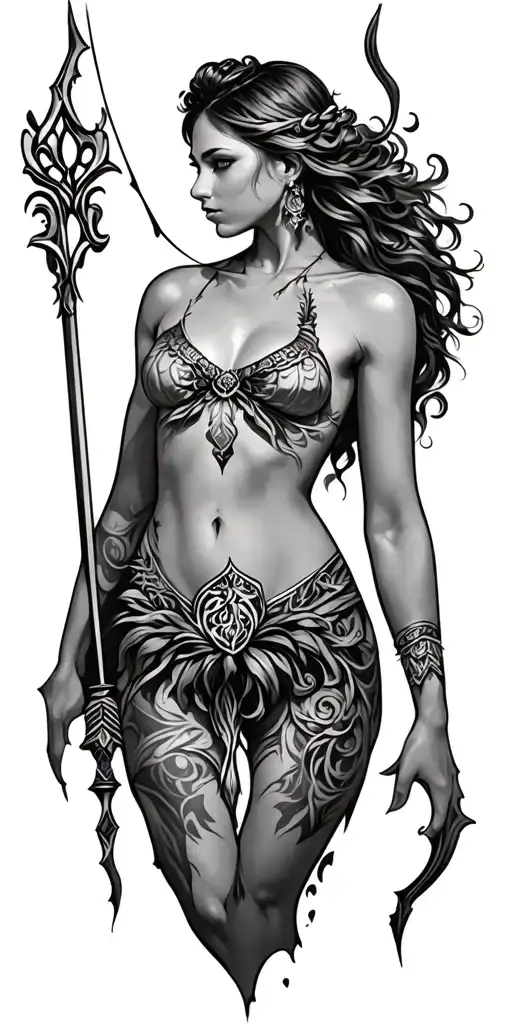 Ornate Bow And Arrow