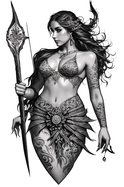 Ornate Bow And Arrow