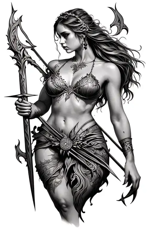 Ornate Bow And Arrow