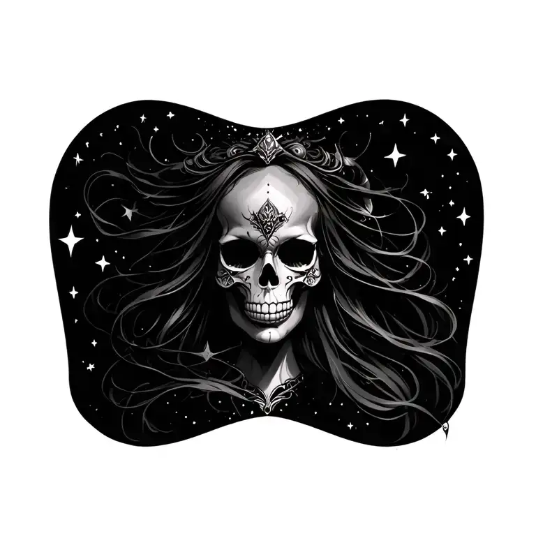 Skull Goddess Surrounded By Stars