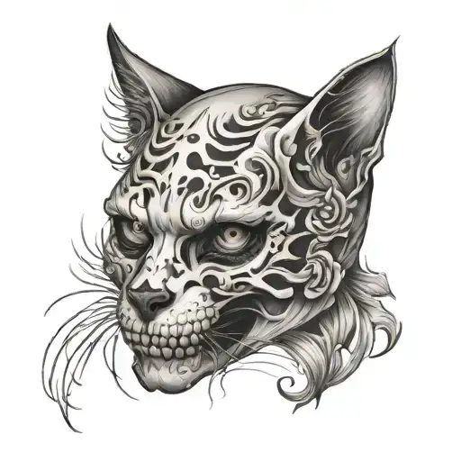 Cat Skull Face