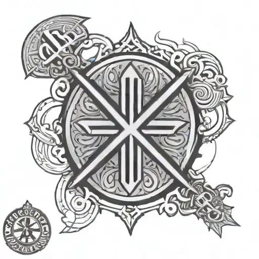 Zia Symbol With Army Logo In The Middle Surrounded