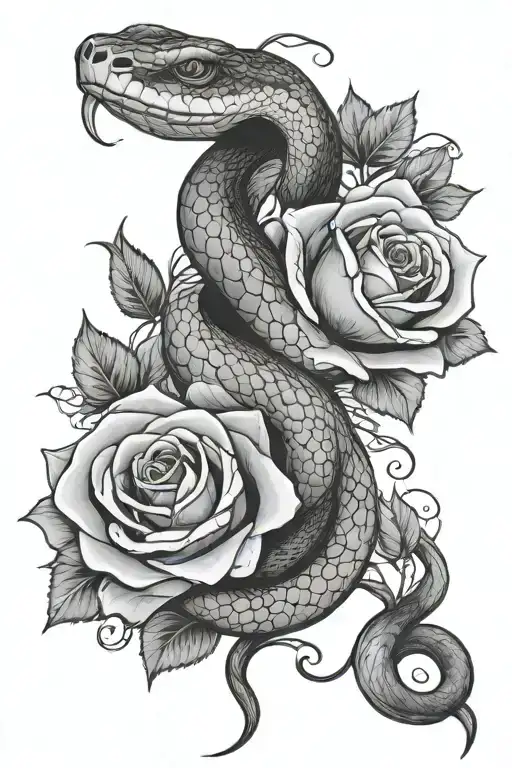 Snake And Roses Wrapped
