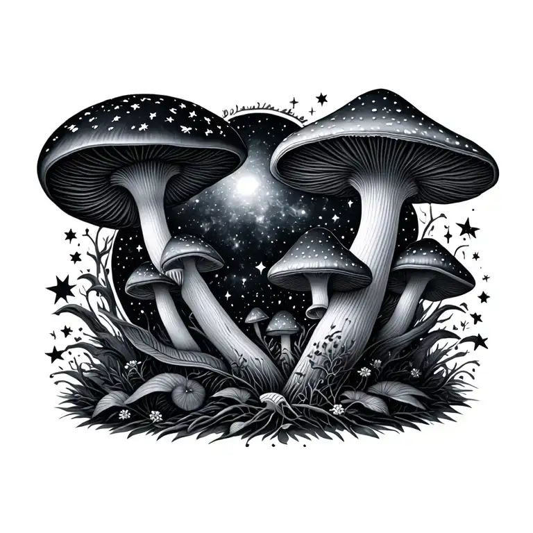 Galaxy Of Stars And Mushrooms