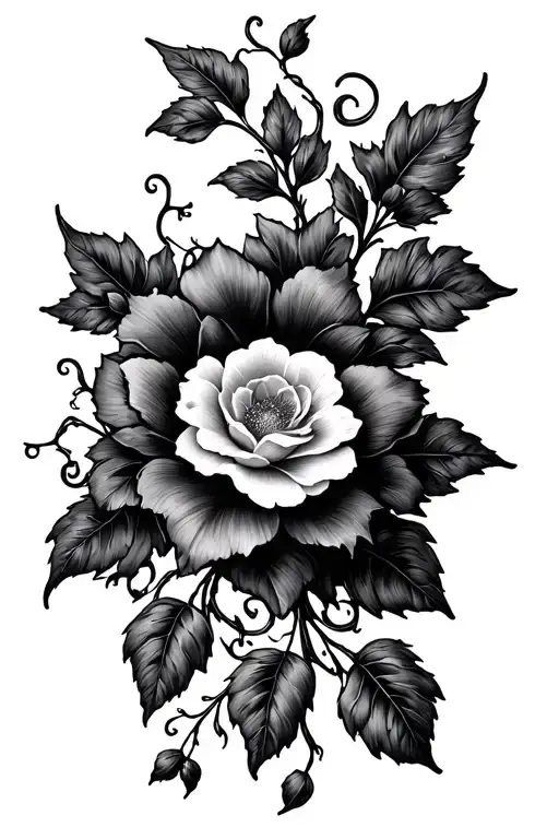 Floral With Vines Growing