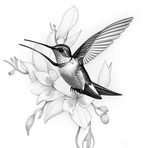 Hummingbird With Daphne Flower