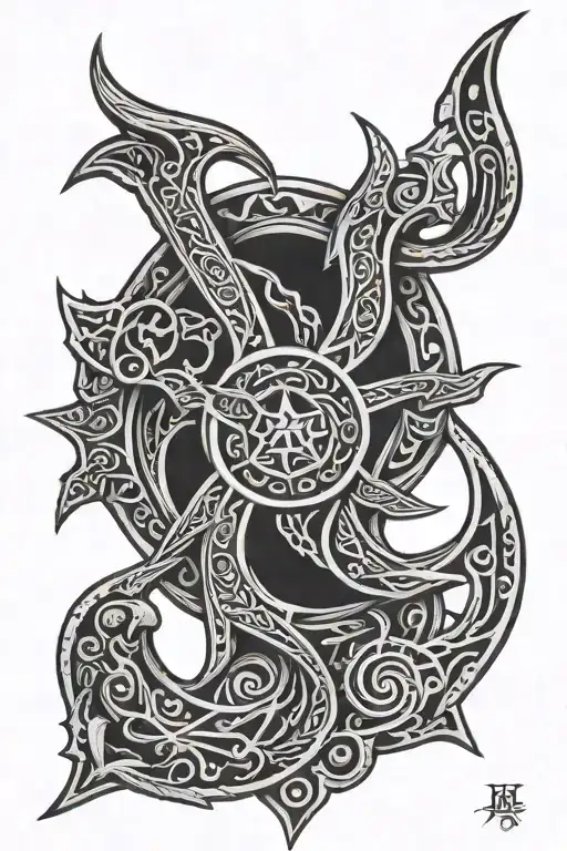Loki Norse Mythology Symbol Integrated