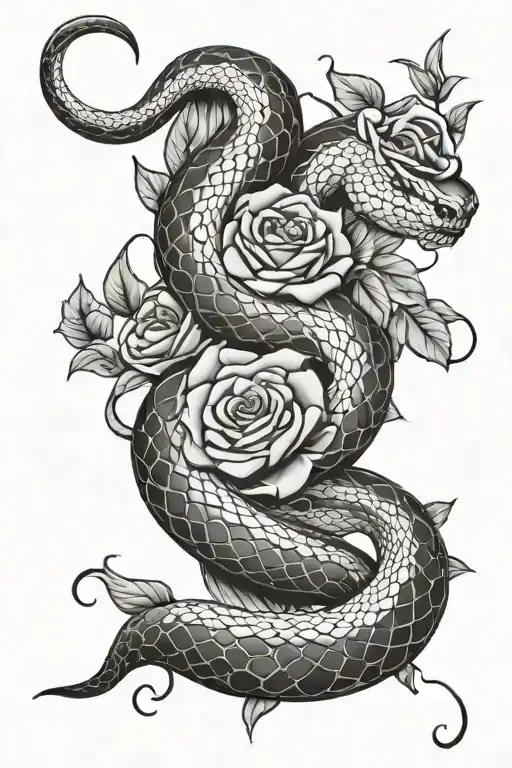 Roses Snake Intertwined