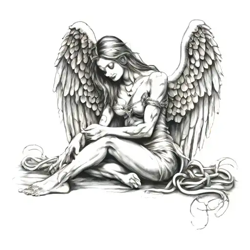 Angel Silluete Chained