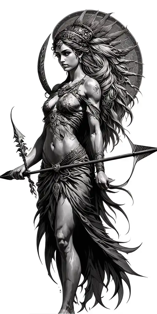 Artemis Goddess Shooting Arrow