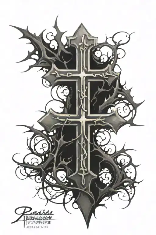 Christian Cross With Thorns