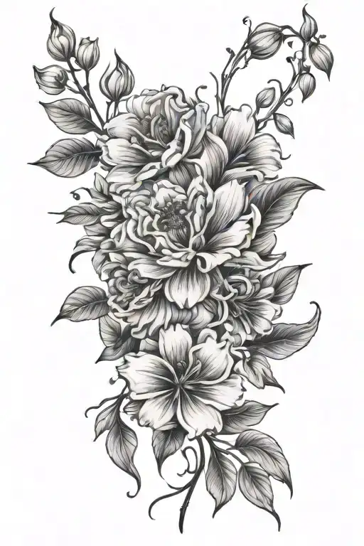 Kids Birth Flowers Intertwined