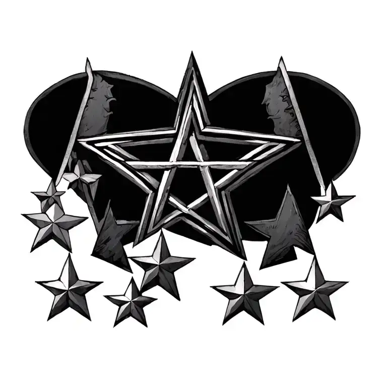 Pentagram With Stars