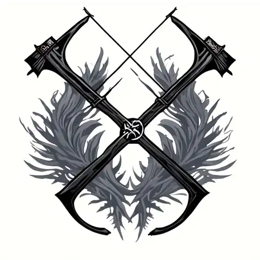 Cross And Hunting Bow