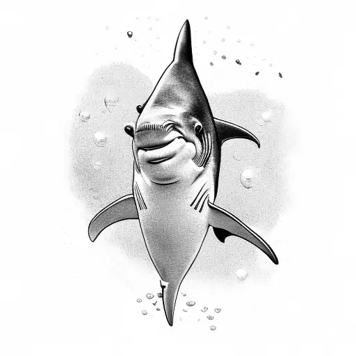 A Police Officer Diving Underwater With A Shark Swimming Alongside