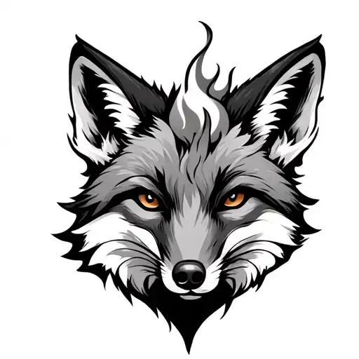 Fox And Fire In The Middle