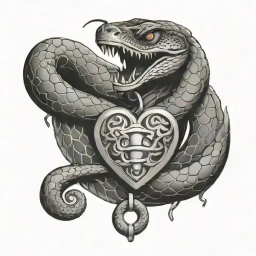 Snake And Heart Shaped Lock