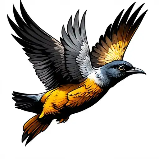 Golden Swift Bird Flying