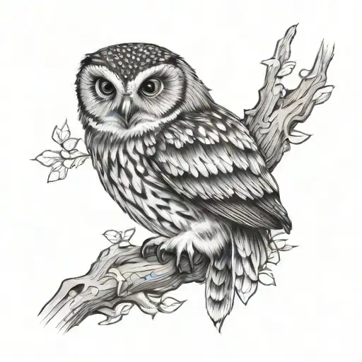Little Owl On Left Forearm