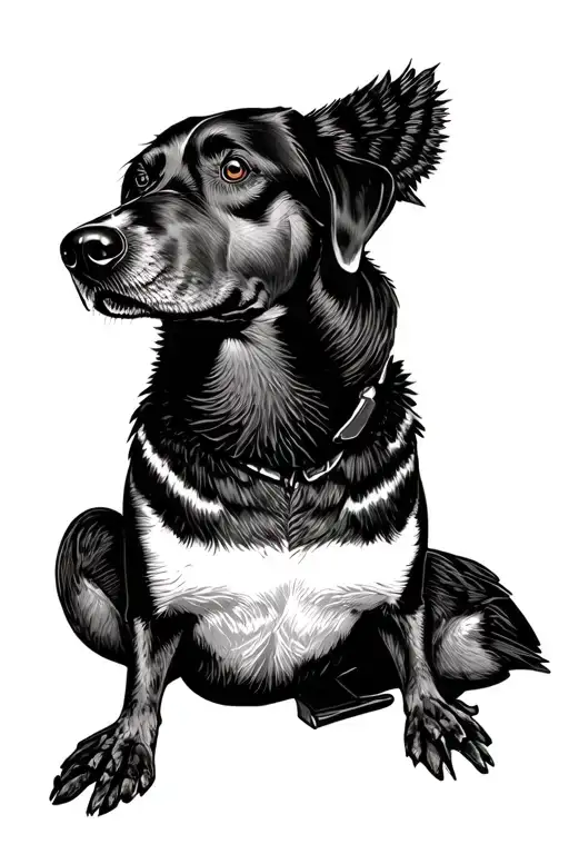 Duck Hunting With Duck Dog Sitting Next To Hunter