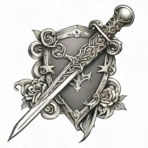 Sword With A Shield With A Chaplet