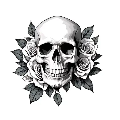 Skull And Roses Surrounded Stylus Femme