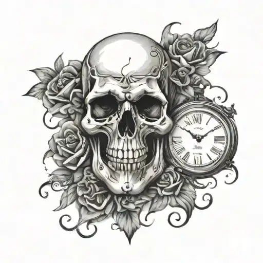 Skull Hourglass Clock