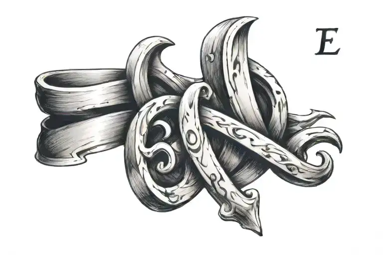 Letter E Wrapped Around Ring Finger