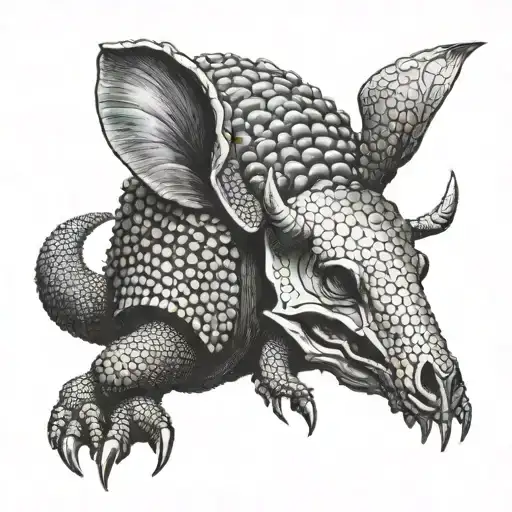 Armadillo And Skull
