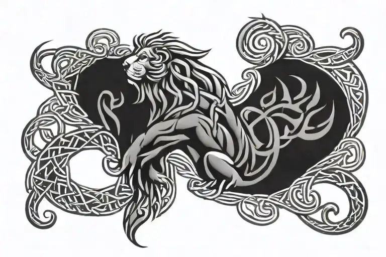 Lion Paw With Celtic Knot Intertwined