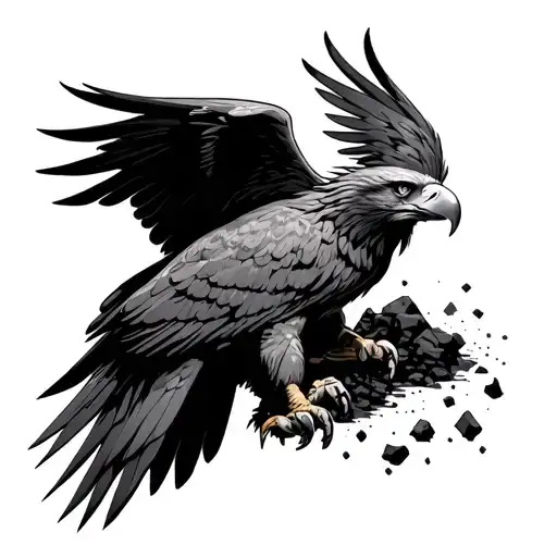 Eagle Grasping Coal