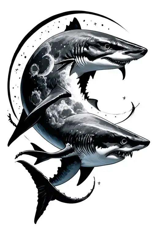 Moon Cycle And A Shark
