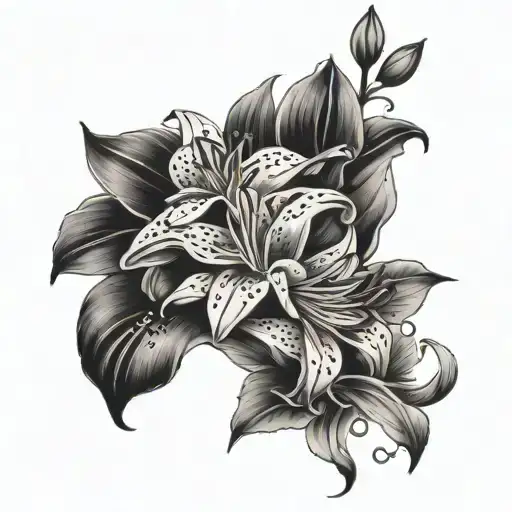 Tiger Lilies And Roses