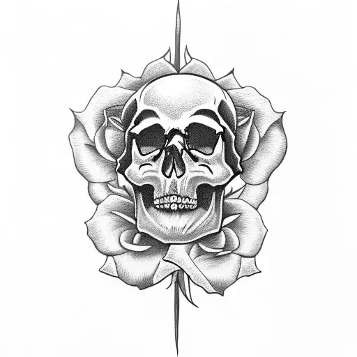 Skull With A Rose