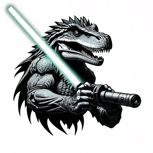 Line Trex Holding Light Saber