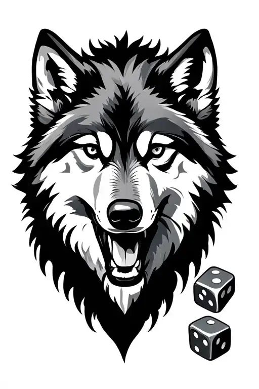 Wolf Rolling Dice