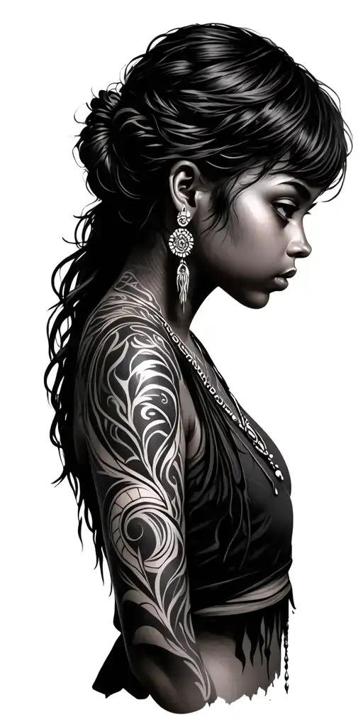 Short Haired Tribal Girl