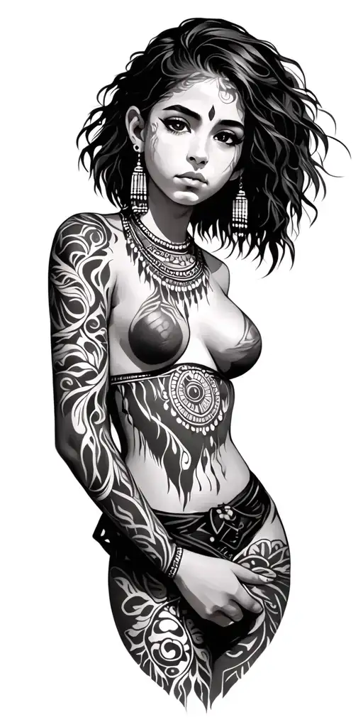 Short Haired Tribal Girl