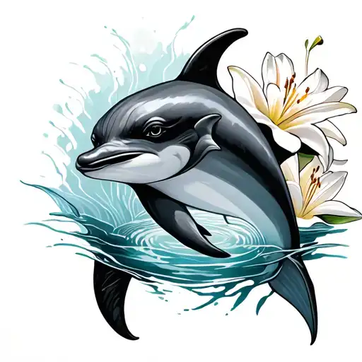 Wife Lillies Dolphin