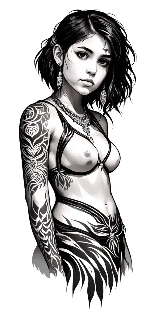 Short Haired Tribal Girl