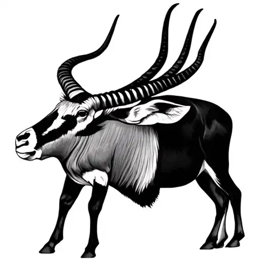 Gemsbok With Savannah Background