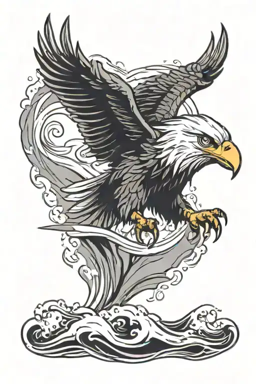 Eagle Head Cresting Wave Breaking