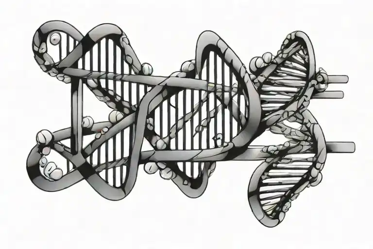 Dna Double Helix Straight Line