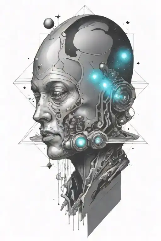 A Robed Alien Made Of Space Including Stars On A Side Profile